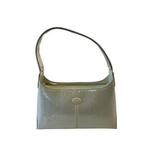 Tods Cream Sequin Leather Shoulder Bag Italian Structured Handbag
